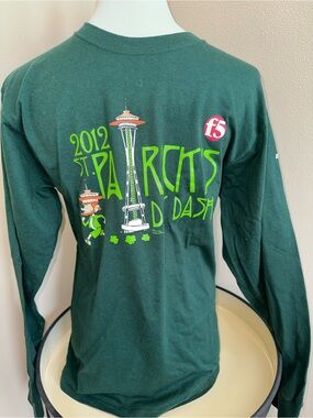 2012 Seattle St. Patrick's Dash Green Graphic Long Sleeve Tee